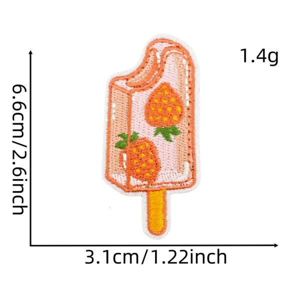 Wholesale Pink Strawberry Cute Bear Ice Cream Embroidery DIY Patches