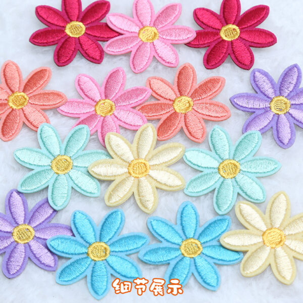 Wholesale Macaron colored sunflower daisy embroidery DIY Patches