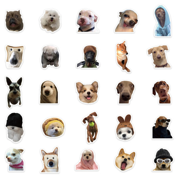 Wholesale 50pcs cute cartoon dog expression Waterproof Vinyl Stickers