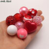 Wholesale of 50 Large Red Love Valentine's Day 20MM Acrylic Mixed Color Beads