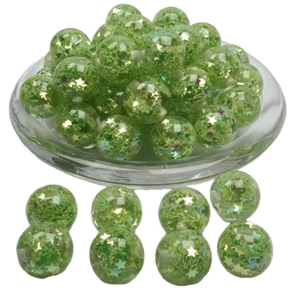 Wholesale 16mm Sequin Heart-Shaped Glitter Beads Resin Beads DIY Flower Beads