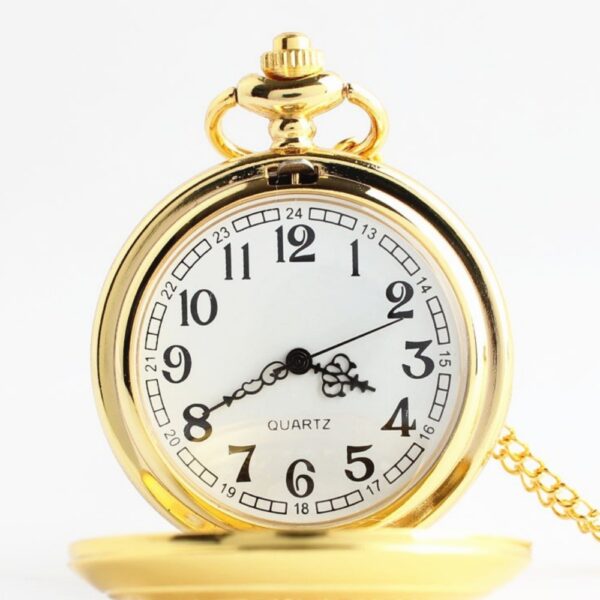 Wholesale Retro flip-top digital gold commemorative quartz pocket watch for great figures