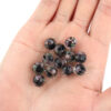 Wholesale Golden Sand Flower Glass Round Abacus Beads