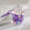 Wholesale Liquid sand bottle with colorful beads in oil bottle pendant acrylic keychain