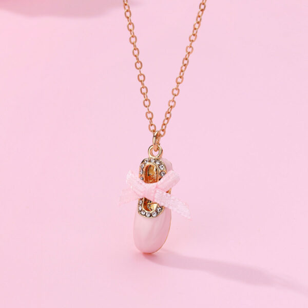 Wholesale Pink Cute Pendant Niche Ballet Shoes Necklace