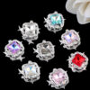 Wholesale Double sided alloy colored star square straight hole beads