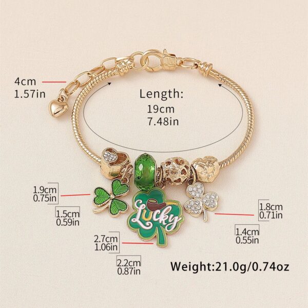 O1CN01smpvVN1LlJRHNxf3x_2220898431339-0-cib Wholesale St. Patrick's Day Shamrock Heart Bracelet