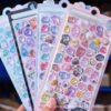 Wholesale 3D Embossed Stickers Cartoon Stereo Hollow Crystal Diamond Children's Decorative Stickers Cute Girl Japanese Style