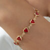 Wholesale Peach Heart Valentine's Day Red Heart Necklace
