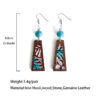 Wholesale Western style turquoise patchwork leopard print earrings