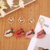 Wholesale Diamond-studded mouth red lips car keychain