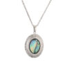 Wholesale Silver Round Natural Abalone Shell Pendant Necklace