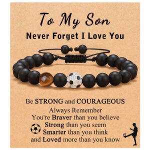 Son card + 2 football bracelets