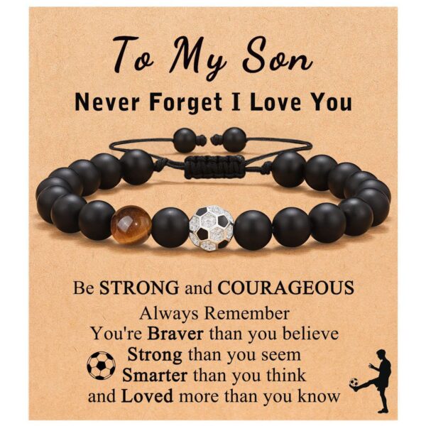 Wholesale Football baseball bead black frosted tiger eye stone bracelet