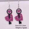 Wholesale Valentine's Day Pink Love Truck Cross Wooden Earrings