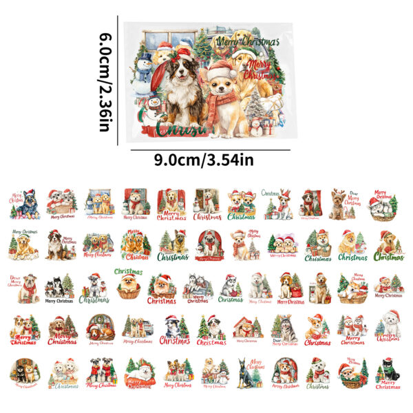 O1CN01suKT5U1Ohb3HZ3h2v_2218939091737-0-cib Wholesale 56pcs Christmas dog cartoon stickers