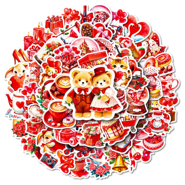 Wholesale Red Cartoon Valentine's Day Stickers