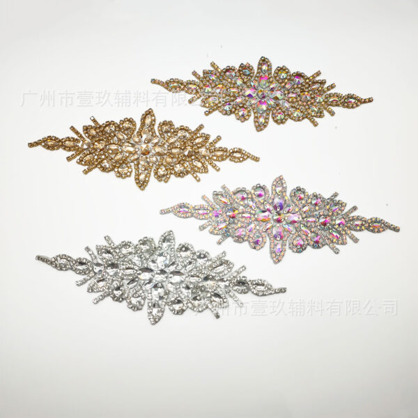 Wholesale Colored flower water diamond hot melt adhesive DIY Patches