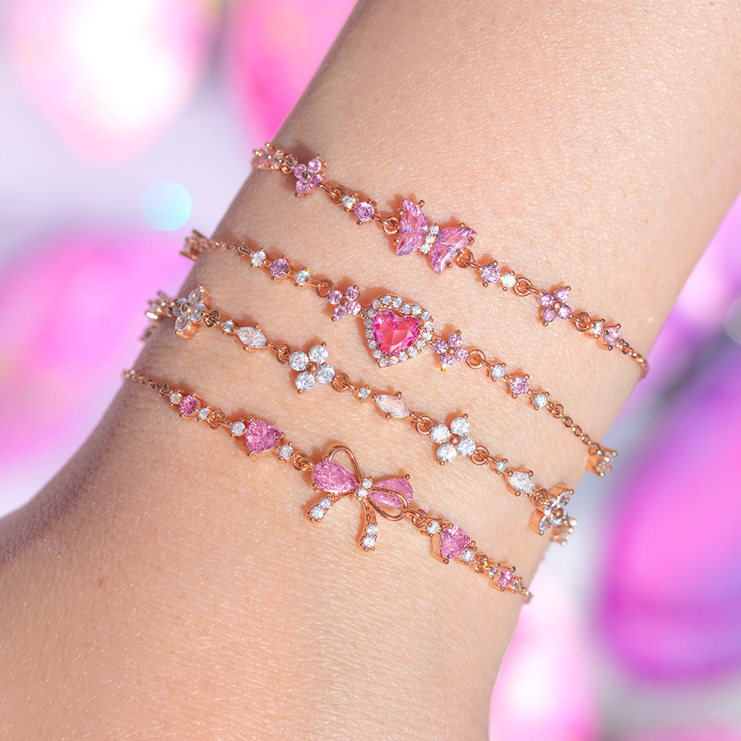 Wholesale Cute Love Zircon Butterfly Bracelet Valentine's Day