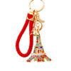 Wholesale Diamond studded Eiffel Tower metal keychain