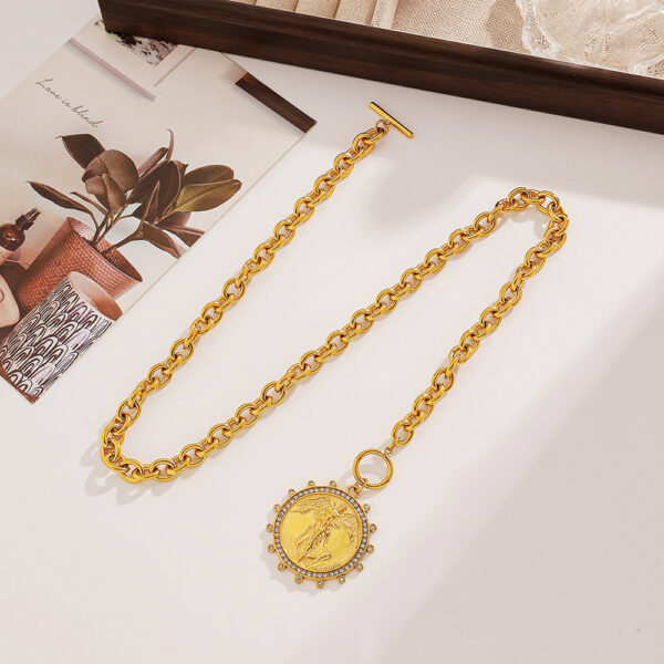 Wholesale stainless steel necklace Eros angel OT buckle fine throwing vacuum necklace