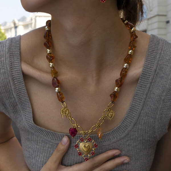 Wholesale Colorful flower love Alex string necklace