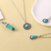 Wholesale Retro Bohemian Turquoise 4 Layer Necklace Pendant Set