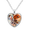 Wholesale Cartoon Fox Cute Rabbit Time Gem Heart Necklace OLY Exclusive