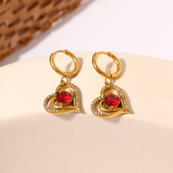 Wholesale Titanium Steel Jewelry Set for Women Heart Necklace and Earrings