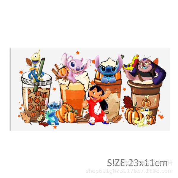 Wholesale Cartoon Stitch series UV DTF transfer crystal water cup waterproof sticker, 1Yc42995