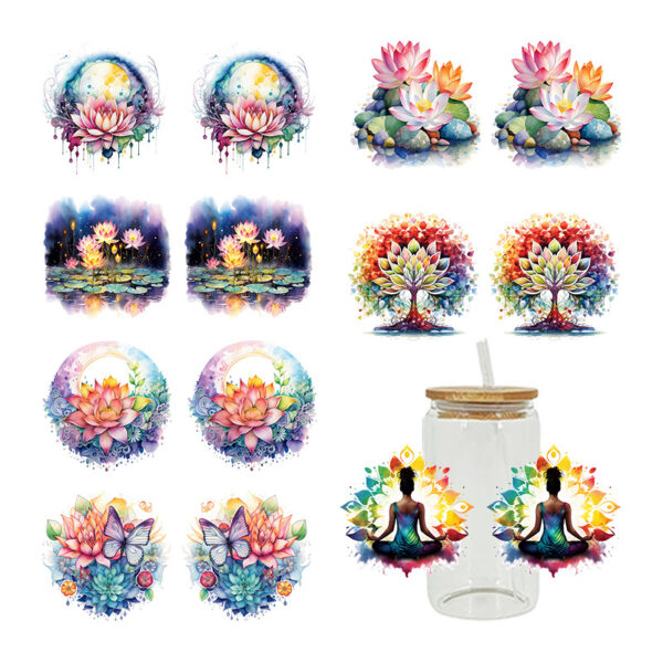 Wholesale UV Transfer Paste Glass Crystal Label Crystal Paste Cross-border Special Paste for 16oz Glass Cup 23cmX11cm