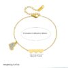 Wholesale Gold-plated Stainless Steel with Three Heart Charms and Rhinestones Bracelet