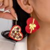 Wholesale Love Gift Box Cute Asymmetric Acrylic Earrings