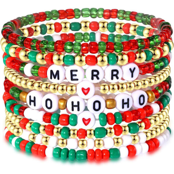 O1CN01t2QO7r1tWNR0WNiFU_2214141365909-0-cib Wholesale Red and Green Christmas Theme Clay Beam Bracelet