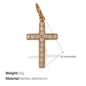 Pj375g white zirconium gold pendant