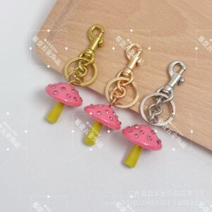 Wholesale Multi colored three-dimensional mushroom keychain
