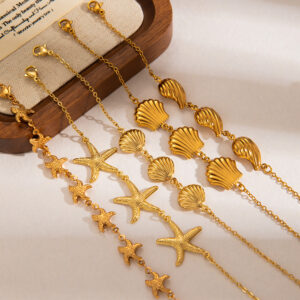 Wholesale Starfish Shell Bracelet Stainless Steel Non-Fading Hand Jewelry