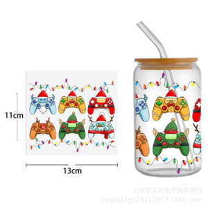 Christmas cartoon series transparent crystal water cup waterproof stickers
