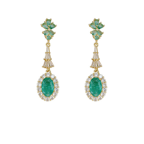 Wholesale Vintage emerald diverse shaped zircon earrings