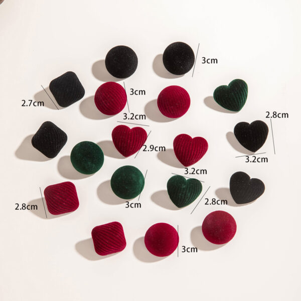 Wholesale Resin Vintage Velvet Texture Love All-match Earrings