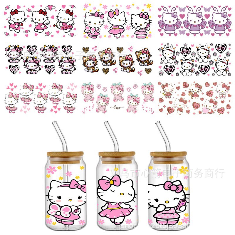 Wholesale Cute stereo UV DTF transfer crystal transparent stickers waterproof scratch resistant cartoon wholesale cross-border