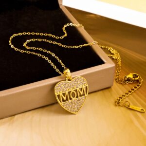 Xl1519 love mom necklace gold