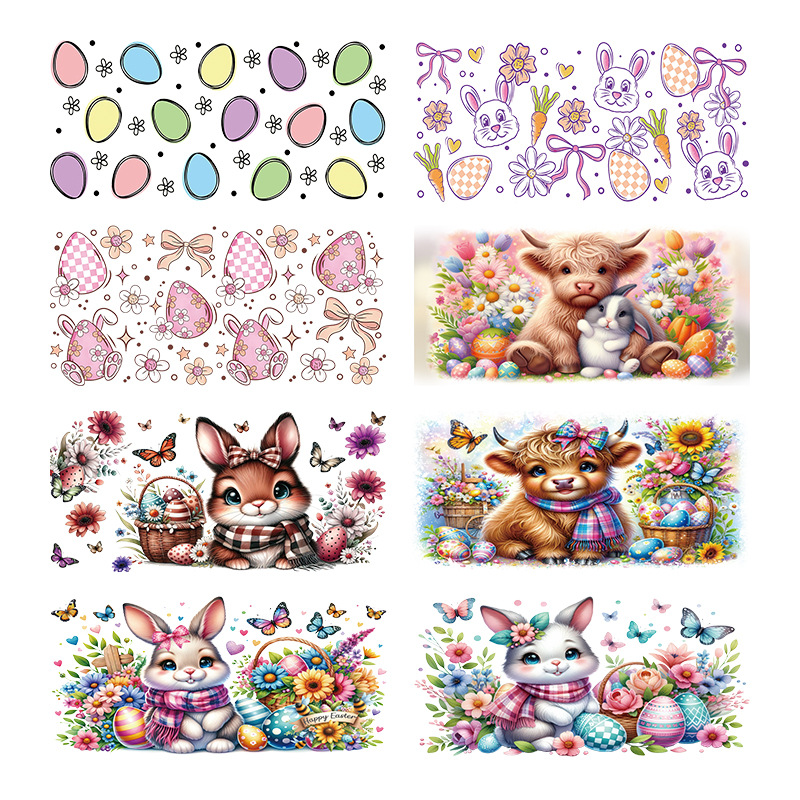 Wholesale UV transfer sticker for glass cs crystal label crystal sticker 16OZ UV DTF WRAPS