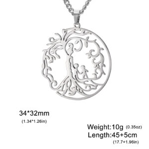 Mother + child + child (thick chain) steel color