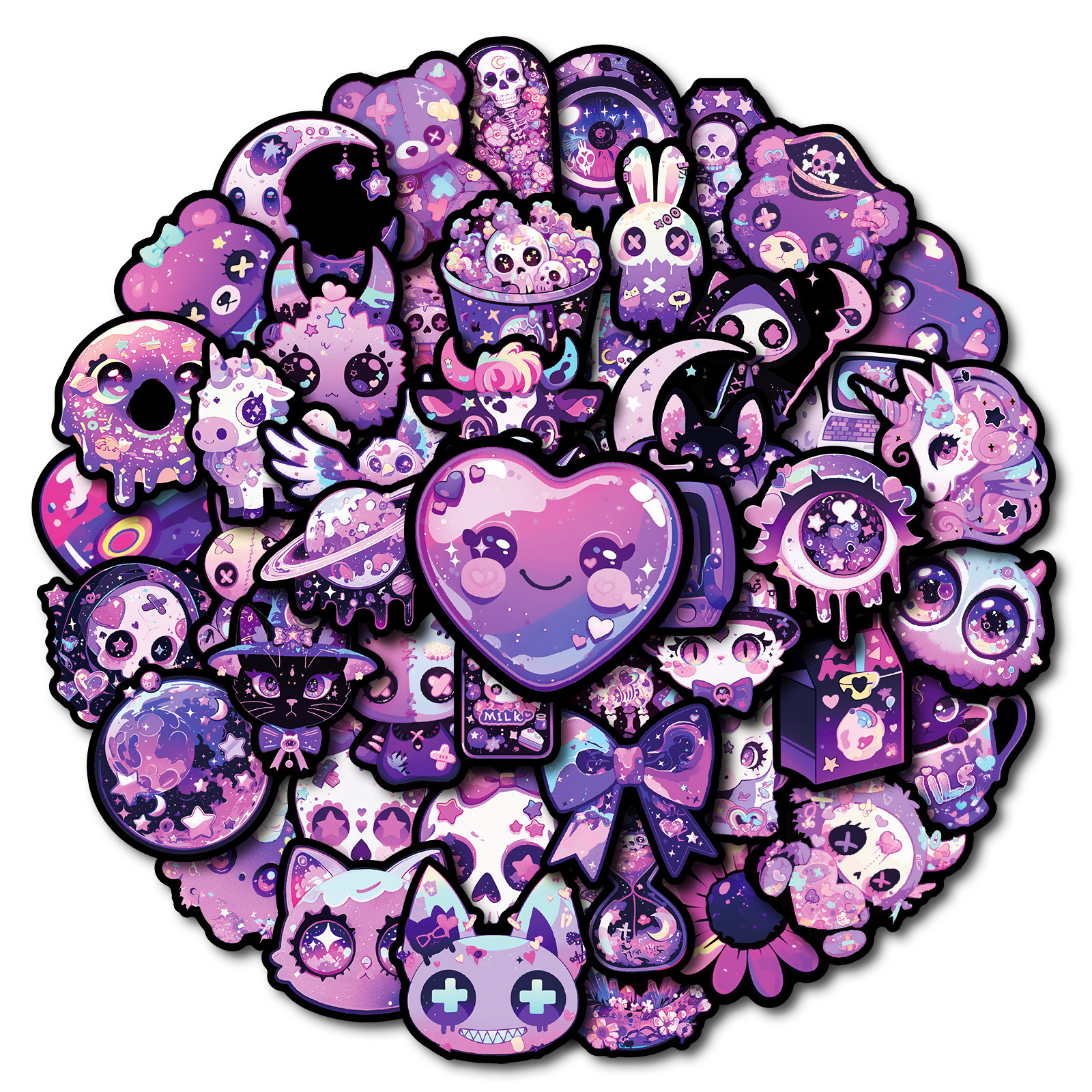 Wholesale 50 Cute Hand-awn Gothic Magic Stickers