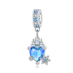 Otc1036-blue love snowflake castle pendant