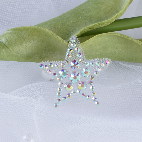 Wholesale Lace mesh pentagram rhinestone DIY Patches