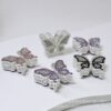 Wholesale 10pcs Colorful Butterfly Pearl Alloy Four hole Beads