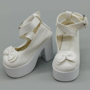 Double butterfly white platform shoes, 7.5cm, 131300