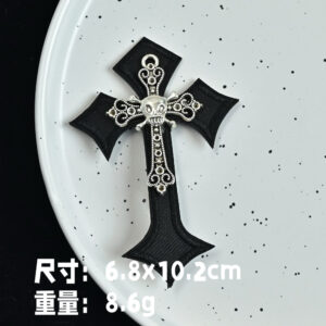 2# skull cross embroidery cross hairpin